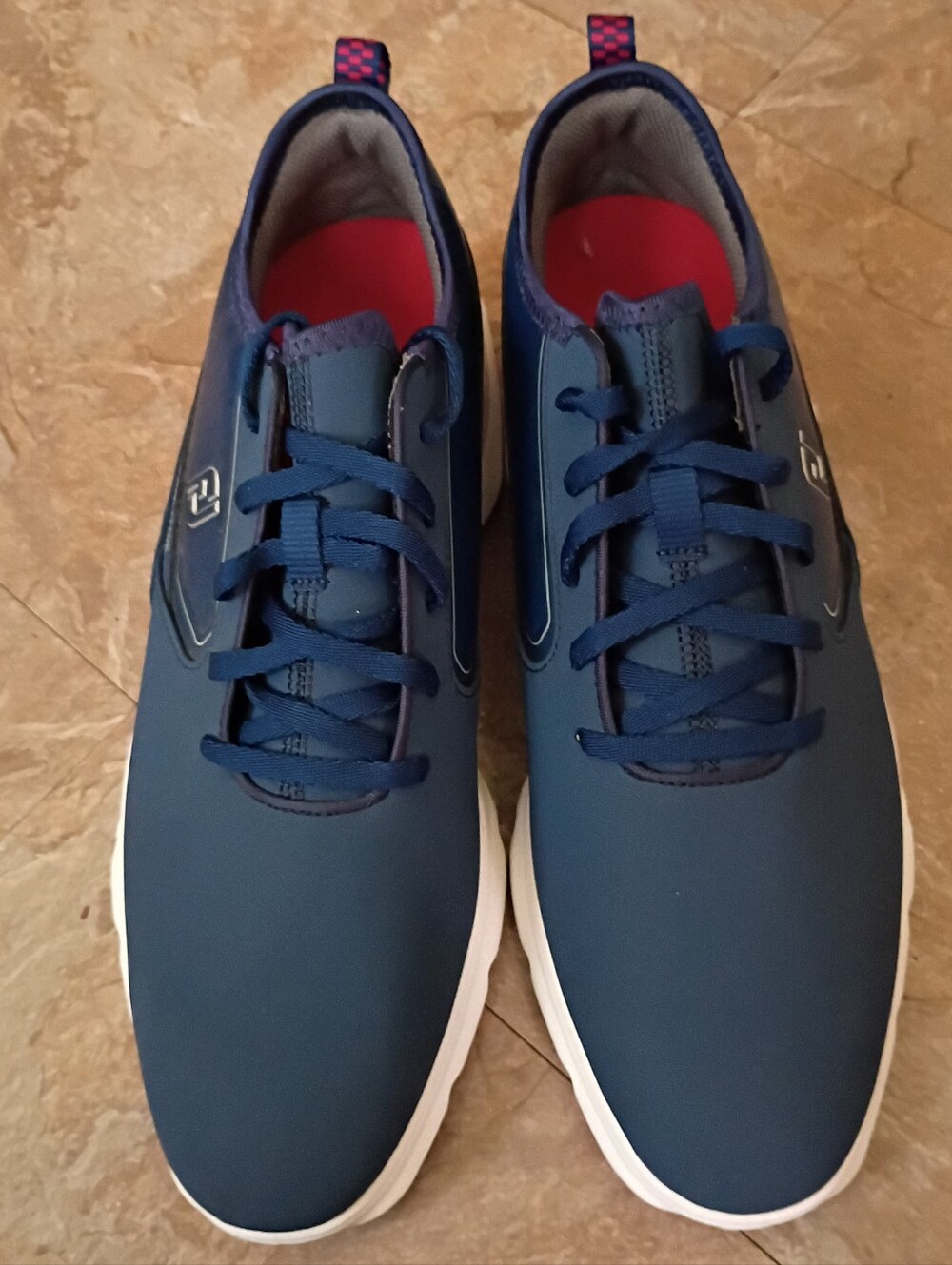 FootJoy Navy and White Men's Golf Sneakers with Pink Accent Size 9.5 M